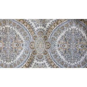 J. QUEEN COLETTE FRENCH MEDALLION BLUE CAMEL KING PILLOW SHAM 24X38